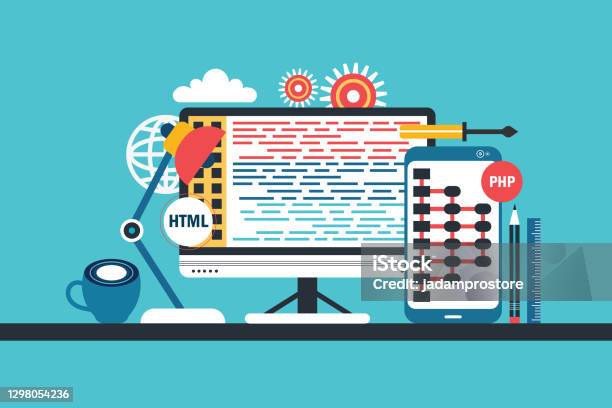 Software Web Development Programming Concept Abstract Programming ...
