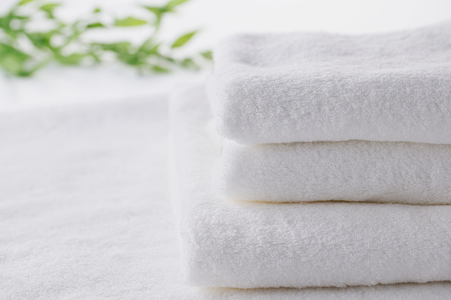 Pure white, soft and clean towel