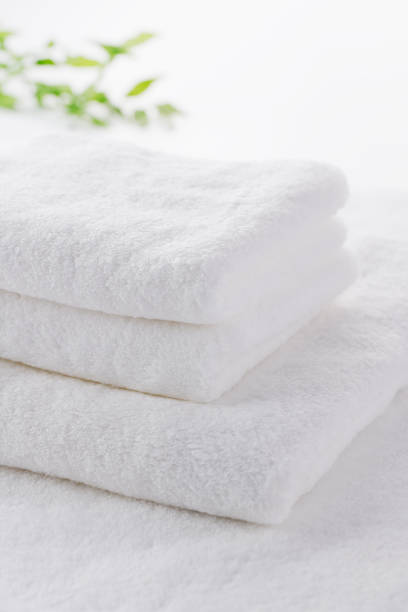 istock Pure white, soft and clean towel 1298057049