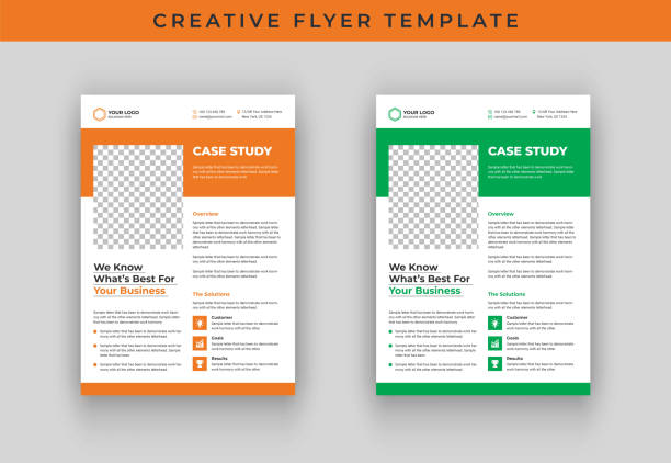 Case study flyer template design Case study flyer template design newsletter template stock illustrations