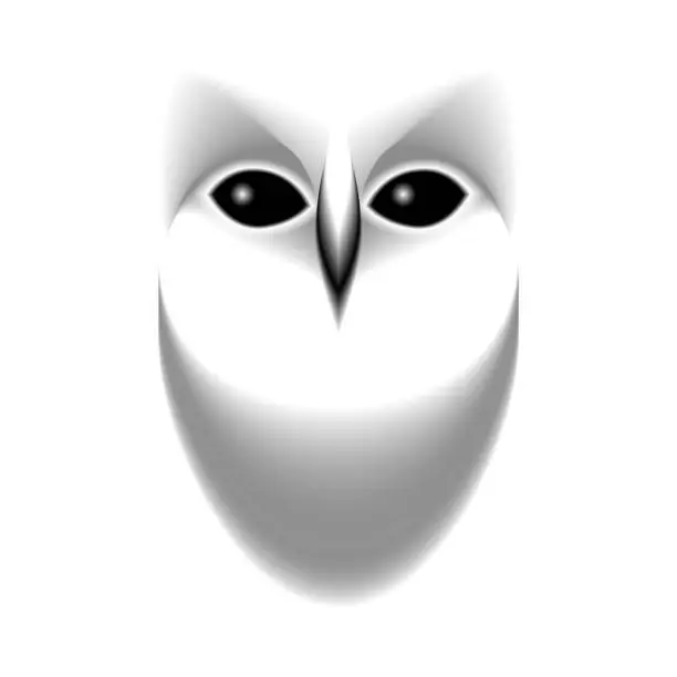 Vector illustration of owl logo animals black/white vector