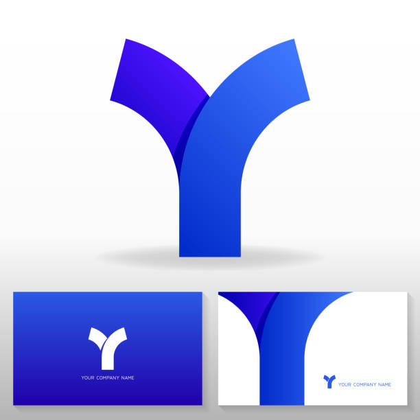 projekt logo letter y – abstrakcyjny emblemat wektorowy. szablony wizytówek. - letter y stock illustrations