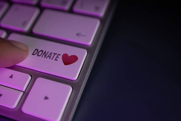 istock Love and Relationship or Customer Experiences Concept. Happy Client Sending a Heart Symbol on Computer Keyboard. Satisfaction Online Survey 1298065011