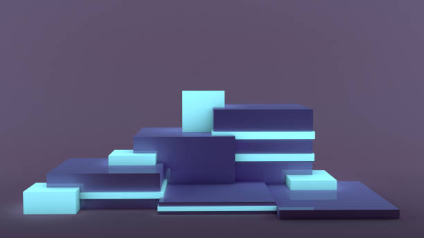 istock Mockup with geometric shape on abstract background. Empty pedestal for product display. 3D render. 1298068182
