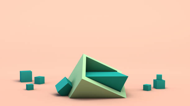 istock Mockup with geometric shape on abstract background. Empty pedestal for product display. 3D render. 1298068206