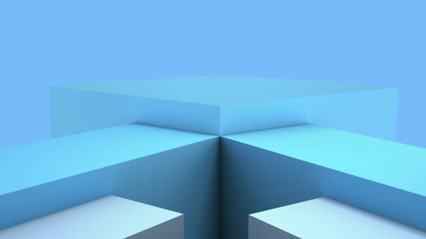 istock Mockup with geometric shape on abstract background. Empty pedestal for product display. 3D render. 1298068211
