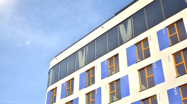 istock Modern apartment buildings on a sunny day with a blue sky 1298069490