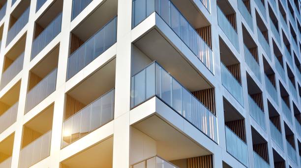 istock Modern apartment buildings on a sunny day with a blue sky 1298070328