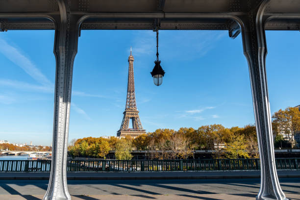 istock Pont Bir-Hakeim and Eiffel tower in Autumn - Paris 1298075269
