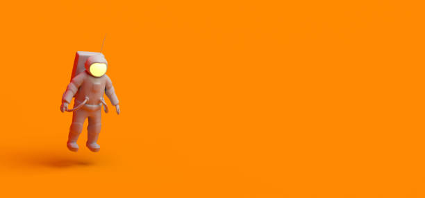 istock Astronaut floating. Banner. Background. 3d illustration. Cosmonaut. 1298076283