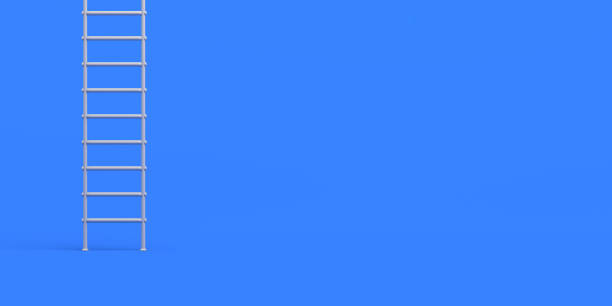 istock Stairs on blue background. Banner. 3d illustration. 1298076304
