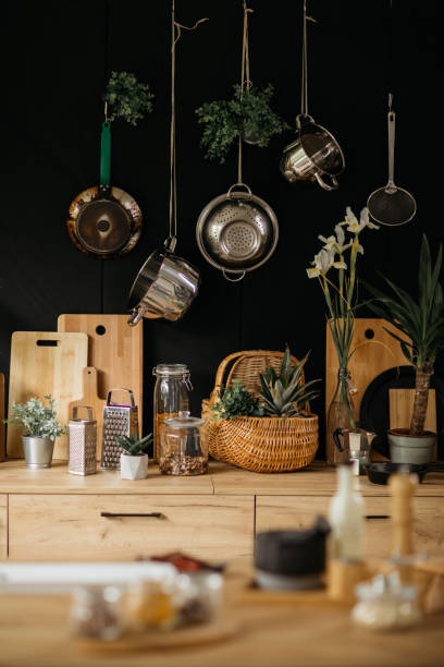 Still life, well organized kitchen equipment
