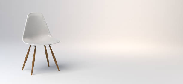 istock White chair on white background with wooden legs. Banner. 3d illustration. 1298078430