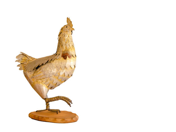 istock Decorative metalic rooster isolated on white background 1298079929