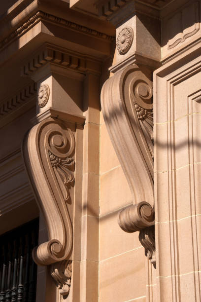 istock Carved decorative corbel on heritage sandstone building 1298083865