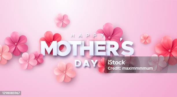 Happy Mothers Day Stock Illustration - Download Image Now - Mother's Day, Flower, Three Dimensional