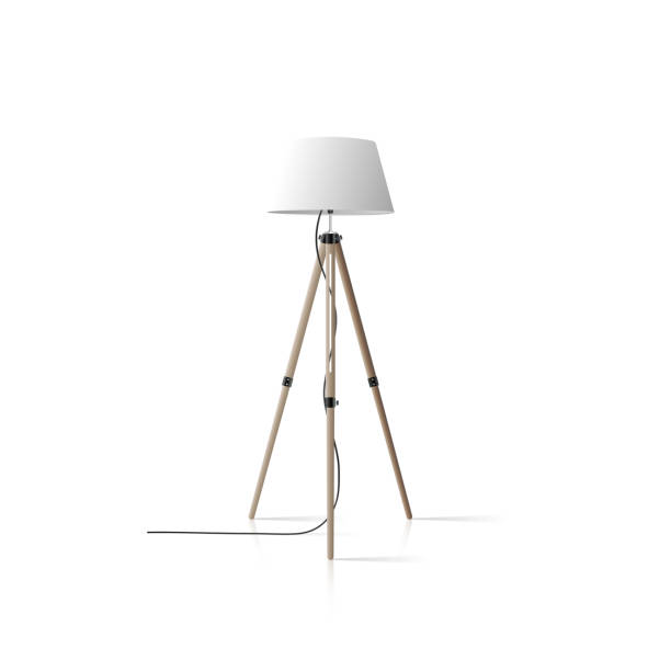 istock Decorative floor lamp tripod. For living room, bedroom, study and office. Vector illustration on a white background. 1298089445