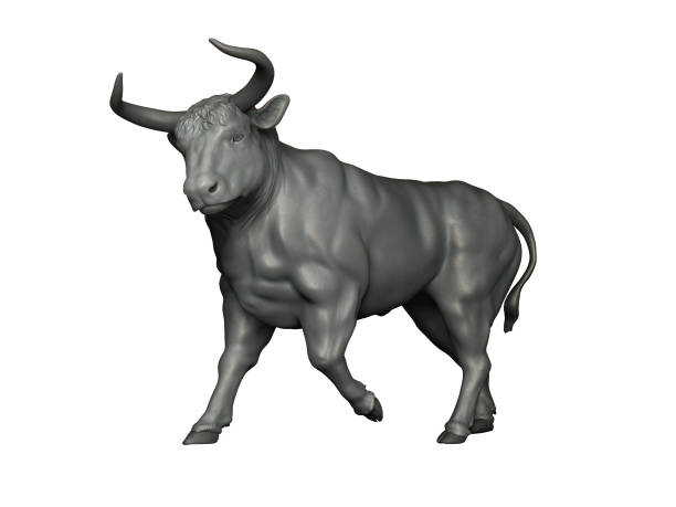 istock bull isolated on white background. Result of rendering 3d model 1298093139