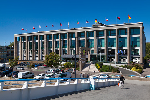 Beijing, China: entering the Worker's Daily headquarters - the official newspaper of All-China Federation of Trade Unions,  the country's sole legal trade union.