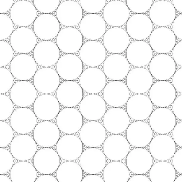 Vector illustration of Spacey large line pattern forming hexagon and circles shapes