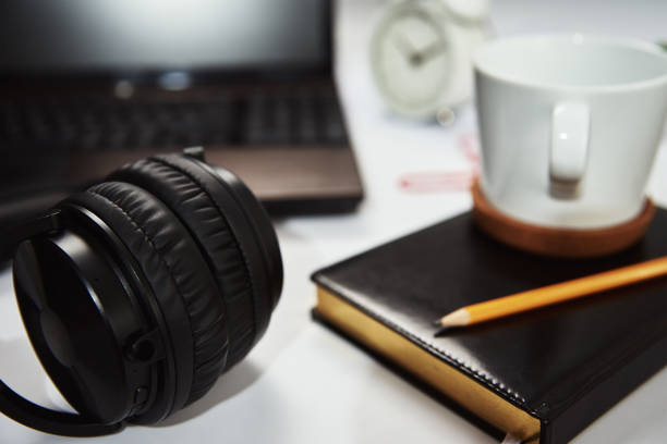 istock Freelancer home workplace. Laptop on table in office interior. Online job and remote work. 1298099286