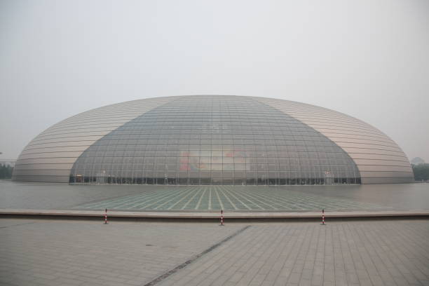 vue du centre national des arts de la scène familièrement décrit comme l’œuf géant à beijing en chine. - city urban scene monument china photos et images de collection