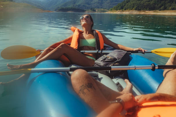 istock Two people in kayak on the river 1298106222