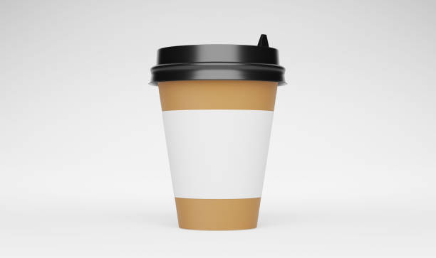 istock coffee cup with a lid mockup. Isolated on white 1298107742