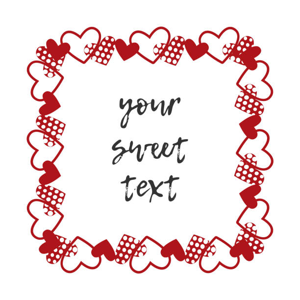 Decorative frame with heart shapes. ornate Square red color frame. Good for loving sweet greeting cards, invitations Decorative frame with heart shapes. ornate Square red color frame. Good for loving sweet greeting cards, invitations. Vector 10 ladybug frame border clip art stock illustrations