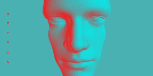 istock 3D human face. Technology and robotics concept. Anonymous social masking. Cyber crime and security vector illustration. 1298110440