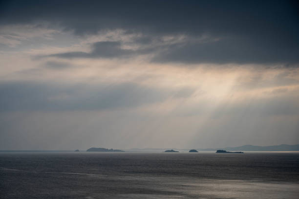 High angle of the sea in Rayong Provine,Thailand. stock photo