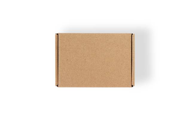 istock Top view of cardboard box isolated on a white background with clipping path. 1298116121