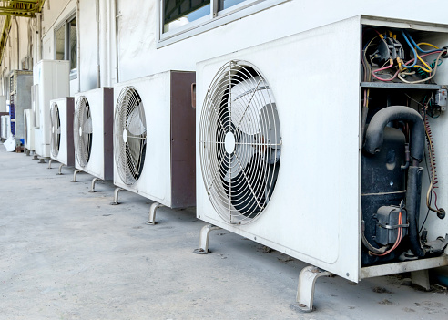 Air conditioner compressor installed in old building