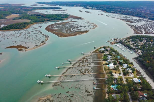istock Estuarine coastline landscape from the bird view 1298123670