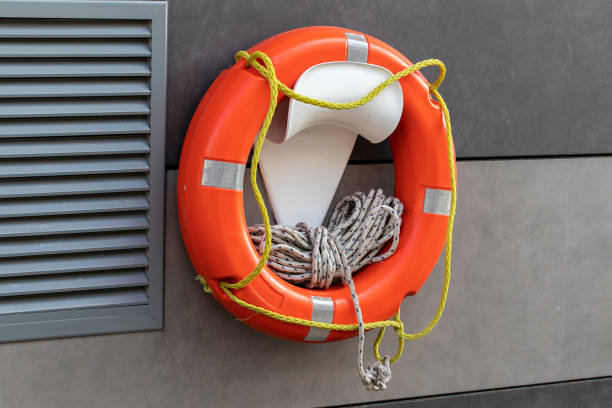 istock A lifebelt with a rope. 1298125020