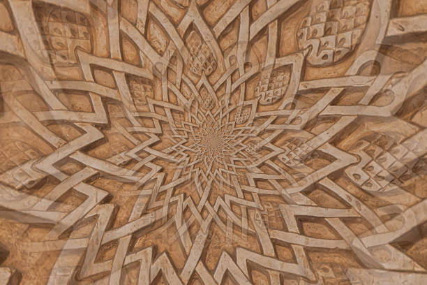istock Arab background remanding to Islam culture. Design created using droste effect on a 13th century architectural detail in a mosque. 1298126624