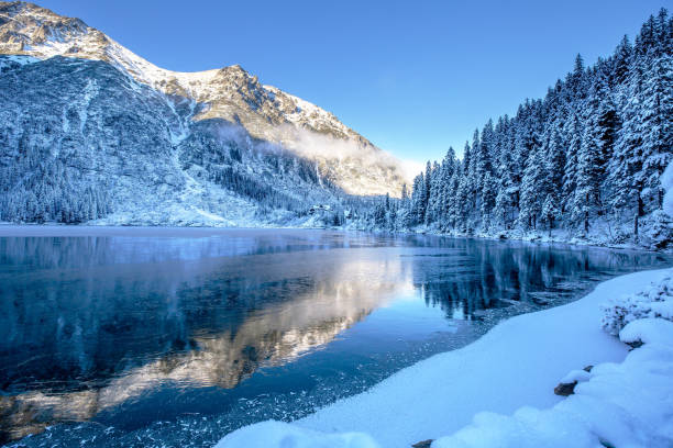 istock Mountains in winter frosty morning 1298130295