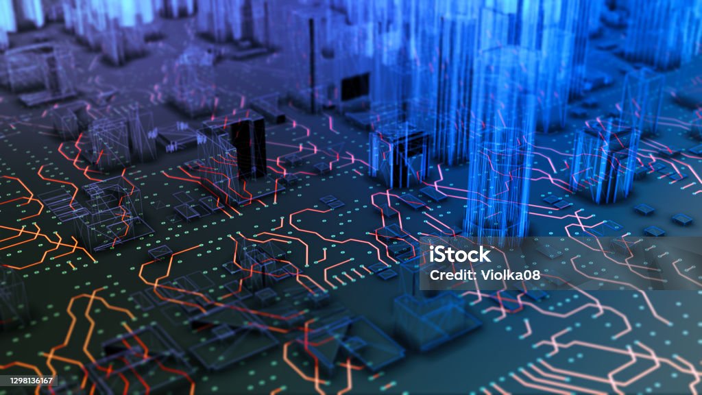 Digital Abstract Network Wireframe Infrastructure Connection Futuristic ...