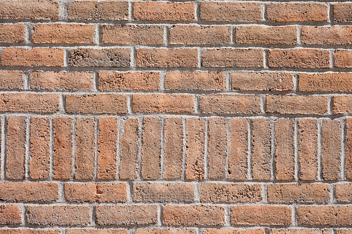 Reclaimed brick wall stock photo