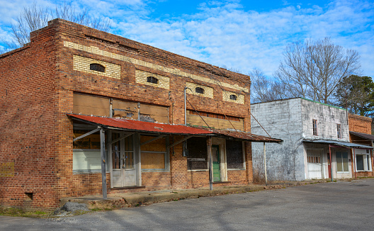 Abandoned commercial buildings reflect a vibrant past for a small, west Tennessee community.
