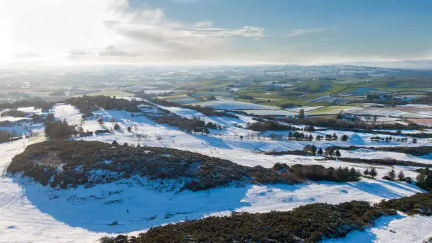 Photo of Scrabo Tower stands on Scrabo Hill near Newtownards in County Down. Winter in Northern Ireland