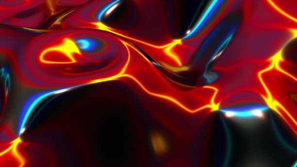 istock Computer generated realistic background of weaving iridescent cloth, 3D rendering background 1298149663