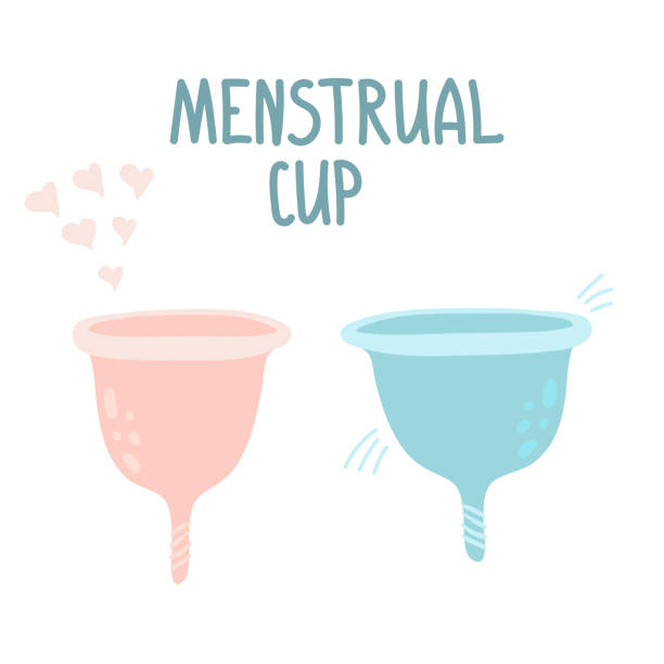 istock Menstrual cup set in flat style. Eco-friendly, washable menstrual cup. Zero waste supplies for personal hygiene. Sustainable lifestyle. Plastic-free concept. For ads, shop, womans magazine. 1298150115