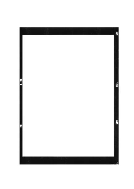 medium format film photo frame isolated on white background
