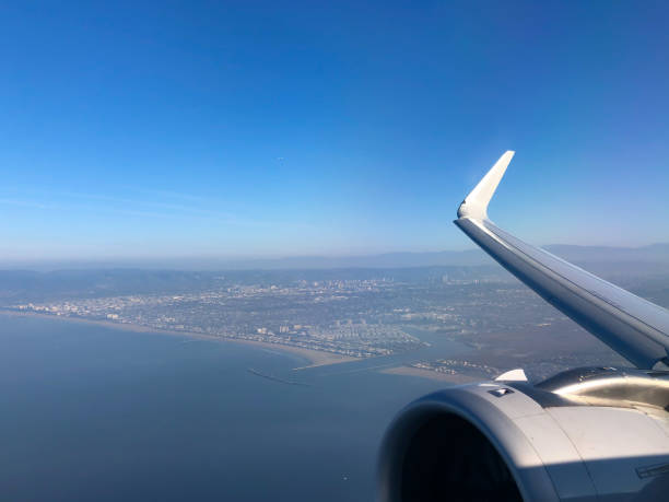 istock View from inside of an airplane while flying 1298151688
