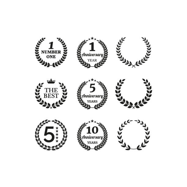 Set of laurel wreaths on white background. Set of laurel wreaths on white background. Vector Illustration celebrity endorsements stock illustrations
