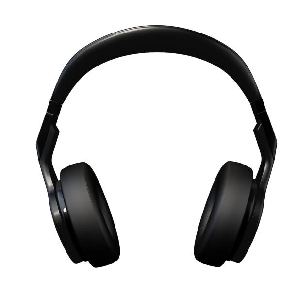 istock Black headphones isolated on white background. 3D illustration. 1298153884
