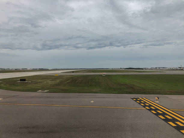 istock Ground view from inside plane of tarmac 1298153947