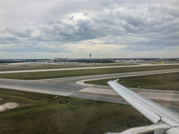 istock Ground view from inside plane of tarmac 1298153969
