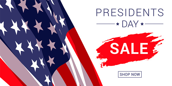 Vector Presidents Day Sale banner design template.